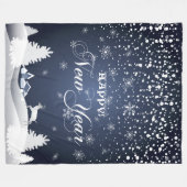 新年おめでとう！冬のおとぎ話のファンタジー フリースブランケット (正面(横))