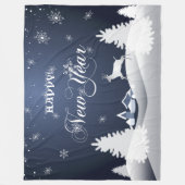 新年おめでとう！冬のおとぎ話のファンタジー フリースブランケット (正面)