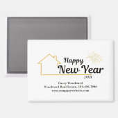 新年おめでとう | 実在パーソナライズされた財モダン団 マグネット (正面/裏面)