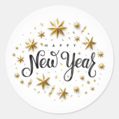 新年おめでとう！封筒シールステッカー ラウンドシール (正面)