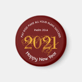 新年おめでとう |神様の計画が成功 | 2021 マグネット (正面)