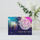 新年おめでとう。花火とシャンパン ポストカード (スタンド正面)