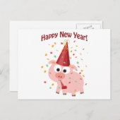 新年おめでとう!豚 シーズンポストカード (正面/裏面)