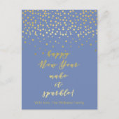 新年おめでとう、輝くようにせよ!金ゴールド ポストカード (正面)