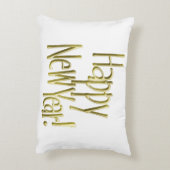 新年おめでとう – 金ゴールド文字(背景色を追加) アクセントクッション (裏面(縦))