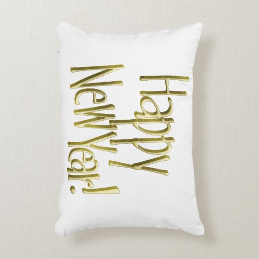 新年おめでとう – 金ゴールド文字（背景色を追加） アクセントクッション (正面(垂直))