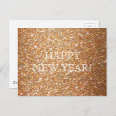新年おめでとう!銅グリッターグラマーパーティー ポストカード (正面/裏面)