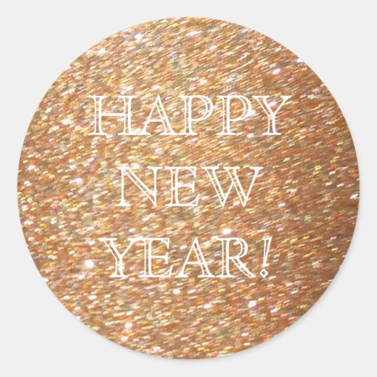 新年おめでとう!銅グリッターグラマーパーティー ラウンドシール (正面)