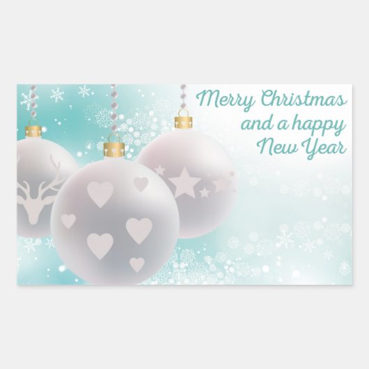 新年おめでとう 長方形シール (正面)