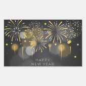 新年おめでとう 長方形シール (正面)