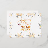 新年おめでとう – 2023年新年おめでとう 箔シーズンポストカード (正面/裏面)