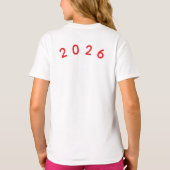 新年おめでとう 2026:午年のマスコット Tシャツ (裏面)