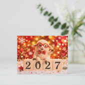 新年おめでとう 2027年 未 羊 シーズンポストカード (スタンド正面)