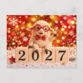 新年おめでとう 2027年 未 羊 シーズンポストカード (正面)