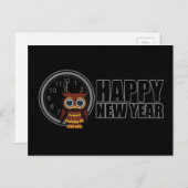 新年おめでとう – Owl シーズンポストカード (正面/裏面)