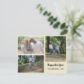 新年おめでとう – PHOTO COLLAGE パーソナライズされた - シーズンポストカード (スタンド正面)