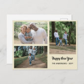 新年おめでとう – PHOTO COLLAGE パーソナライズされた - シーズンポストカード (正面/裏面)