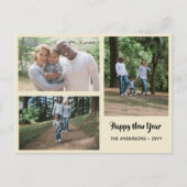新年おめでとう – PHOTO COLLAGE パーソナライズされた - シーズンポストカード (正面)