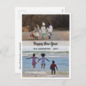 新年おめでとう – PHOTO COLLAGE パーソナライズされた - 12 シーズンポストカード (正面/裏面)
