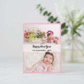 新年おめでとう – PHOTO COLLAGE パーソナライズされた - 15 シーズンポストカード (スタンド正面)