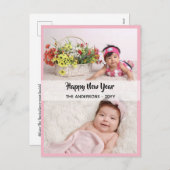 新年おめでとう – PHOTO COLLAGE パーソナライズされた - 15 シーズンポストカード (正面/裏面)