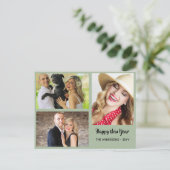 新年おめでとう – PHOTO COLLAGE パーソナライズされた - 2 シーズンポストカード (スタンド正面)