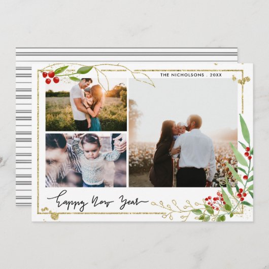 新年おめでとう | Script Red Berryの写数々の真 シーズンカード (正面/裏面)