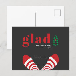 新年おもしろいのシンプルブラックホリディハガキ シーズンポストカード