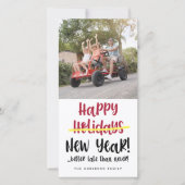 新年おもしろいの取り消し写真おめでとう シーズンカード (正面)