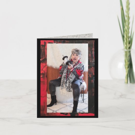 新年おもしろいの決議案を折り畳んだグリーティングカード カード (正面)