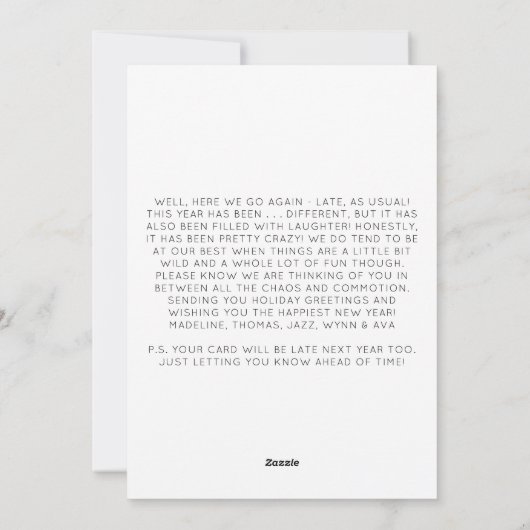 新年おもしろいの決議案ハッピーニューイヤーカード シーズンカード (裏面)