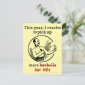 新年おもしろいの決議案レトロビアドリンカー シーズンポストカード (スタンド正面)