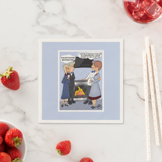 新年おもしろいの決議案 スタンダードカクテルナプキン (インサイチュ)