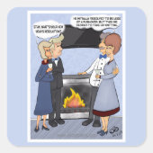 新年おもしろいの決議 スクエアシール (正面)