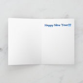 新年おもしろいカード、トイレに頭を持つ犬 カード (内部)