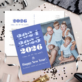 新年おもしろい写真第3回青チャームモダン青 シーズンポストカード