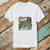 新年おもしろい動物スポーツファンのスカーフ漫画 Tシャツ