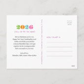 新年おもしろい3回目のチャームグモダンレイ写真 シーズンポストカード (裏面)