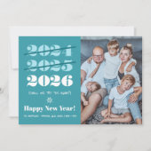 新年おもしろい3回目のチャームモダンティール（緑がかった色）写真 シーズンカード (正面)