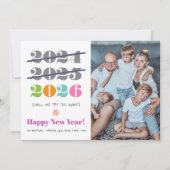 新年おもしろい3回目のチャームモダン写真 シーズンカード (正面)