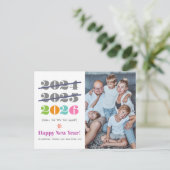 新年おもしろい3回目のチャームモダン写真 シーズンポストカード (スタンド正面)