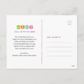 新年おもしろい3回目のチャームモダン写真 シーズンポストカード (裏面)