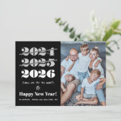 新年おもしろい3回目のチャーム白黒写真 シーズンカード (スタンド正面)