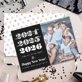 新年おもしろい3回目のチャーム白黒写真 シーズンカード