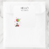 新年お祝いパーティー名タグバッジ スクエアシール (バッグ)