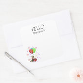 新年お祝いパーティー名タグバッジ スクエアシール (封筒)