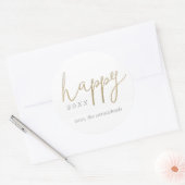 新年かわいらしのステッパーソナライズされたカー ラウンドシール (封筒)