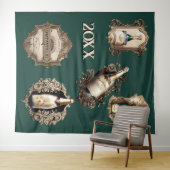 新年きらめくきらめくワインフェスティバルDIY日付 タペストリー (インサイチュ(横))