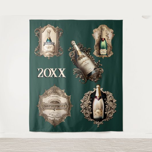 新年きらめくきらめくワインフェスティバルDIY日付 タペストリー (正面)