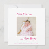 新年ここにフォトベビーガール誕生ピンク (正面)